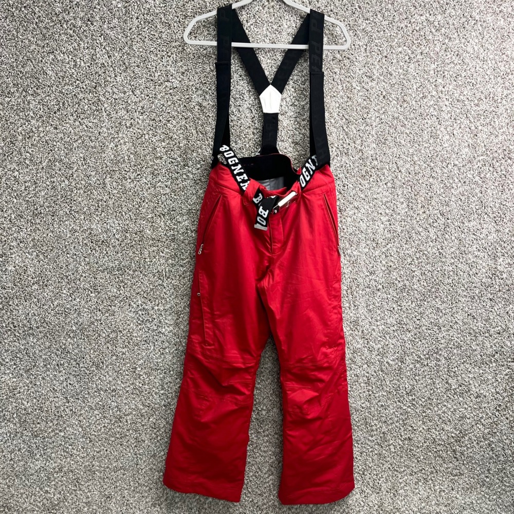 Bogner Red Logo Belted Suspenders Ski Snowboard Snow Pants in Size 38‎